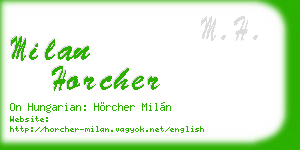milan horcher business card
