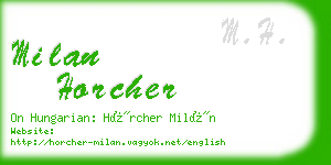 milan horcher business card